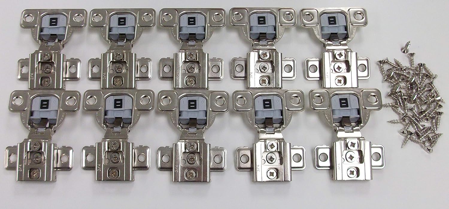 Salice Compact Soft Close 3/4 Overlay Hinge Pack of 10 Hinges with Screws CUP34D9R