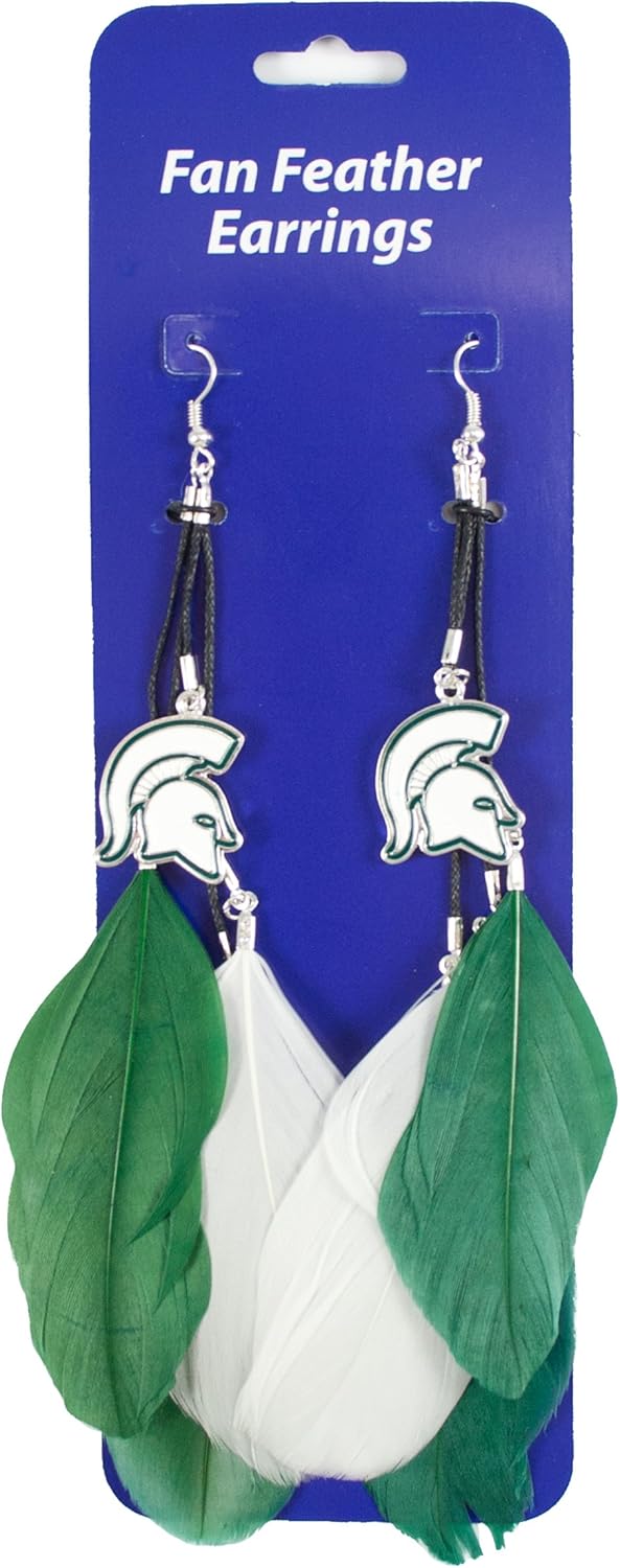 Littlearth NCAA Michigan State Spartans Feather Earring