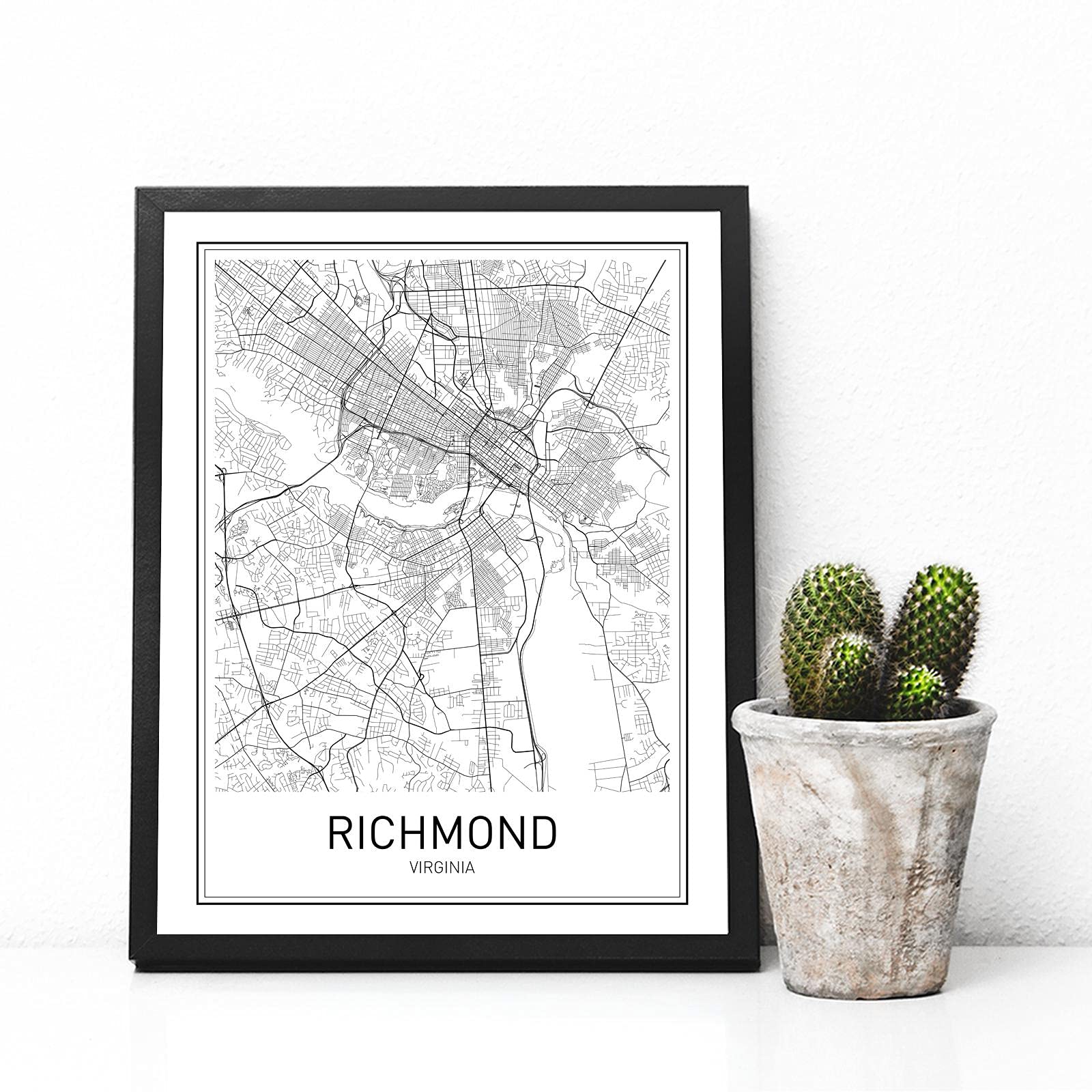 Buy Richmond Poster City Map Posters Richmond Map Virginia Print