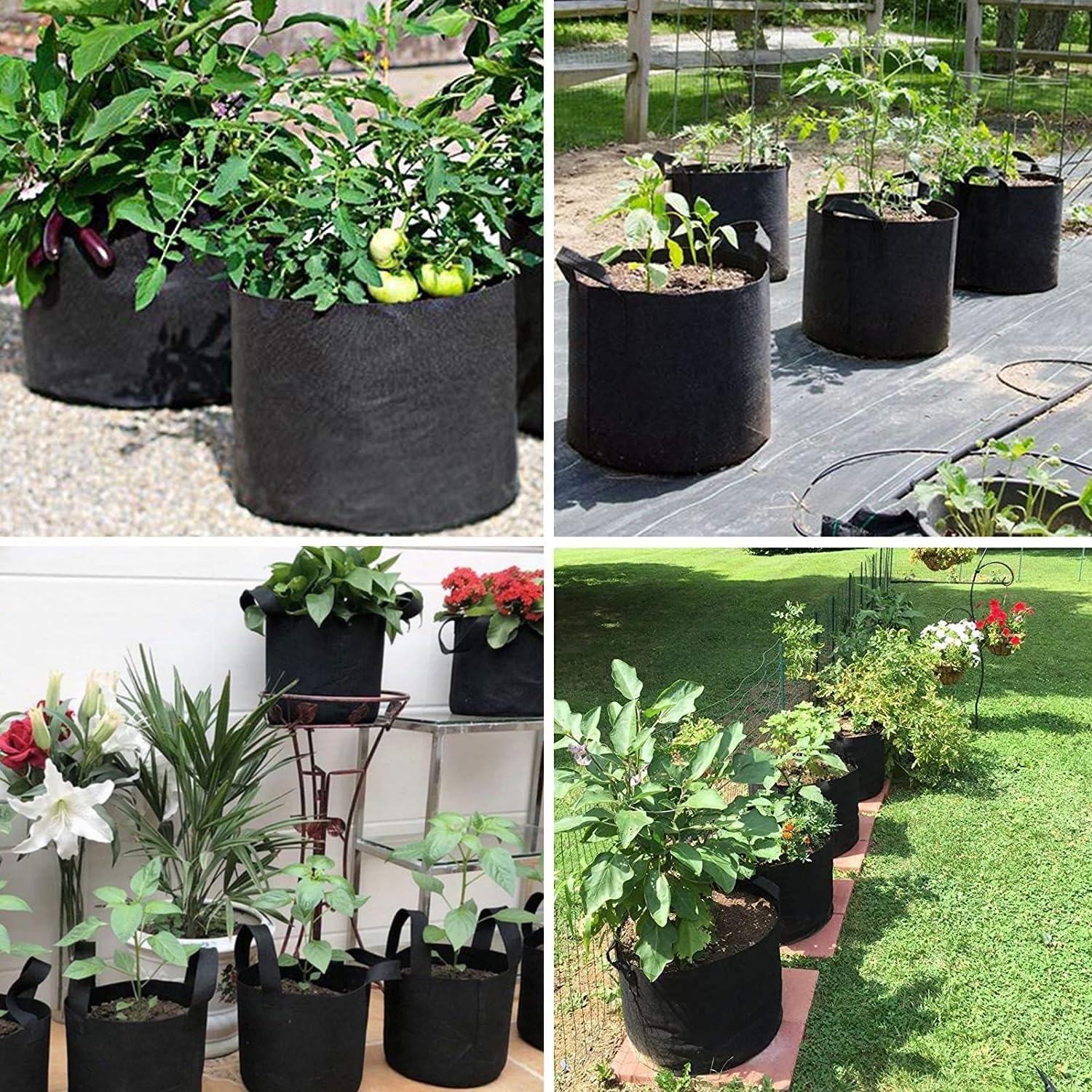 5 Stück 11L Pflanzsäcke Aus Vlies - Wiederverwendbare Pflanzbeutel Für Tomaten & Gemüse