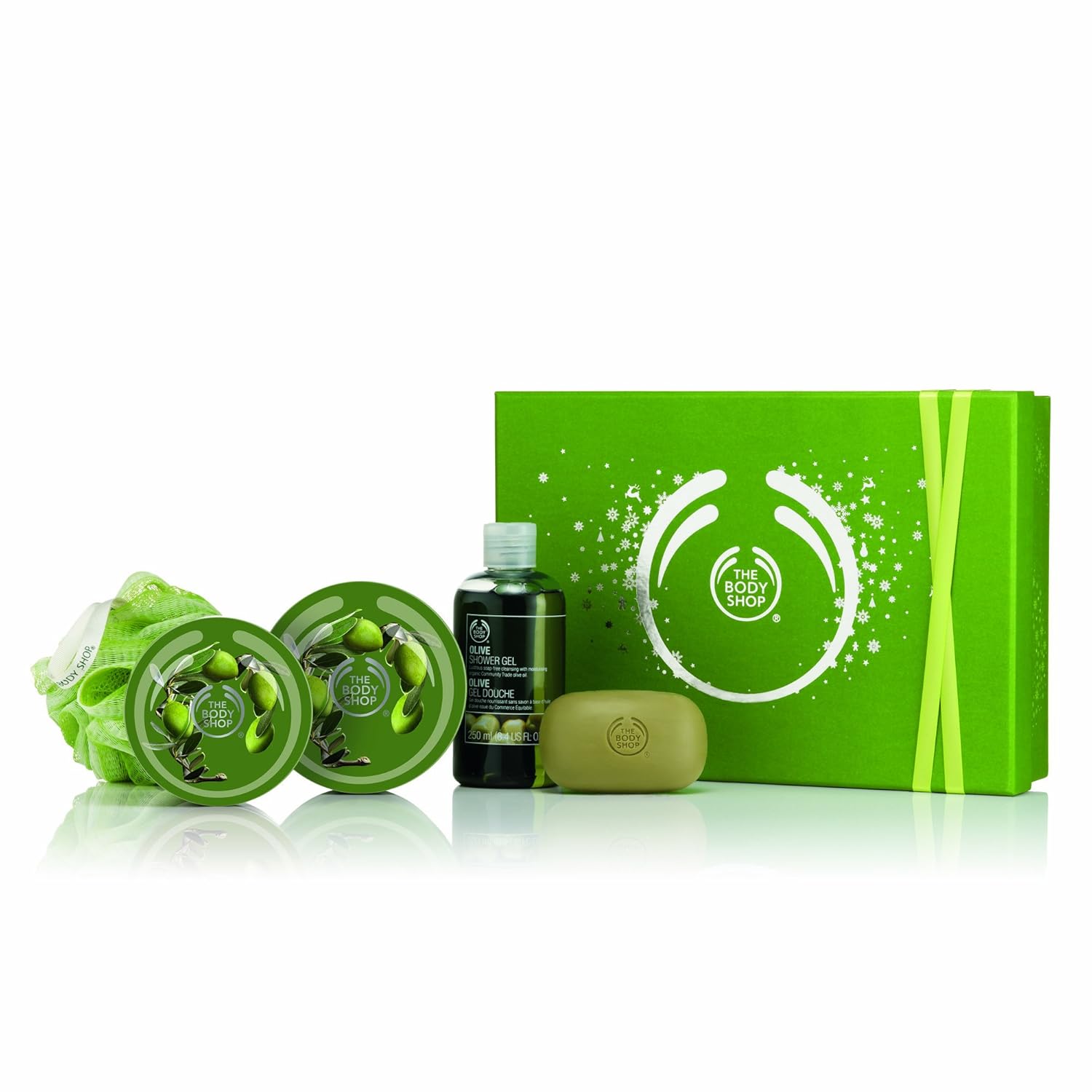 The Body Shop Shower Scrub and Soften Luxury Gift, Olive