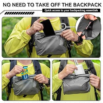 HIKEMAN Strap Pack Pouches for Backpack,Versatile, multiscenario(Gray)
