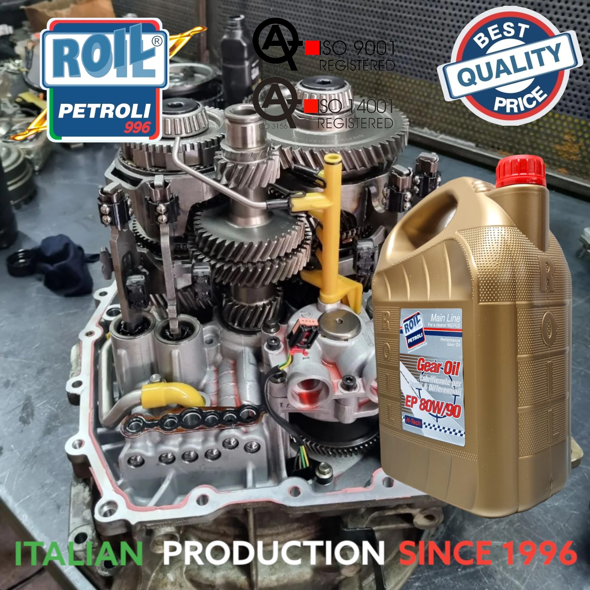 5 Litri di Roil GEAR HD 80W90 EP GL-5 - Olio CAMBIO per AUTO, MOTO, FURGONI, CAMION ►NUOVA FORMULA◄ che MIGLIORA la Lubrificazione e Protezione degli Ingranaggi
