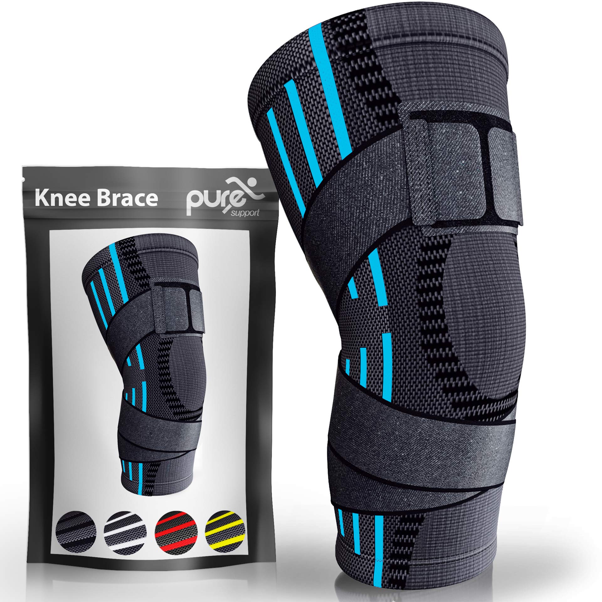 Pure Support Knee Brace, Compression Sleeve for Running, Arthritis Pain, Sports