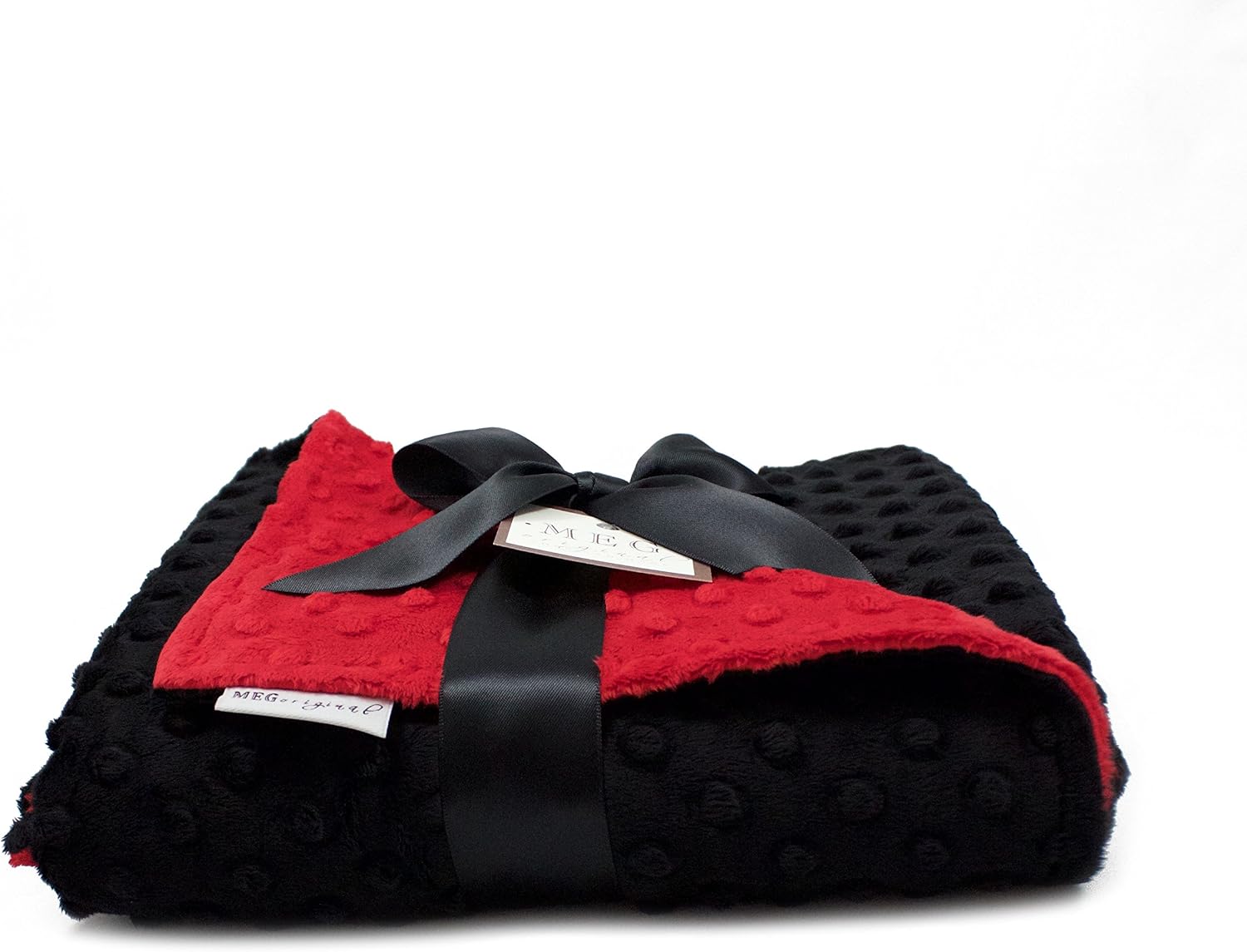 MEG ORIGINAL Red & Black Minky Dot Baby Blanket, Unisex/Gender Neutral, 1327