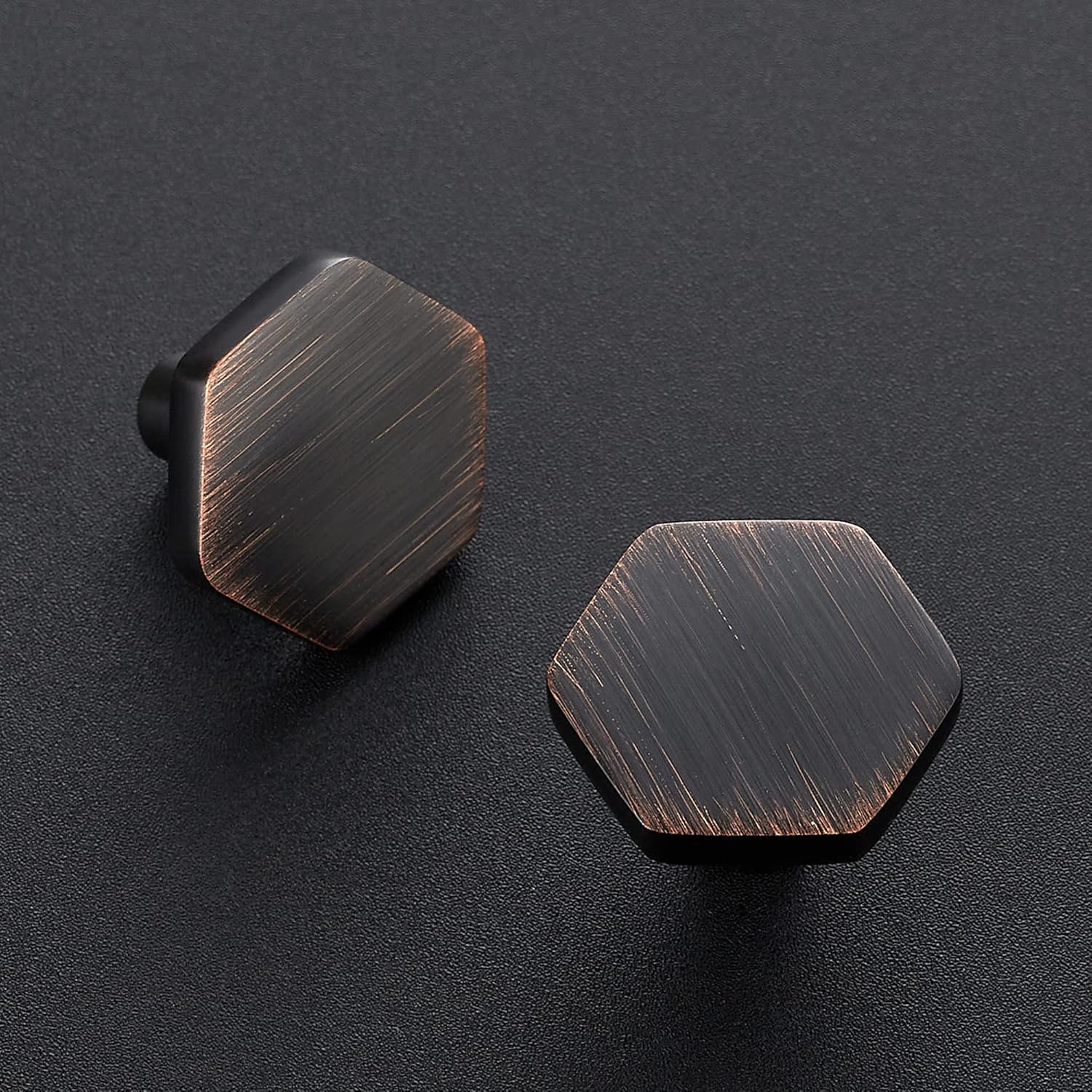 Home Expert Oil Rubbed Bronze Cabinet Knobs 20 Pack Solid Kitchen Cabinet Knobs Hexagon 1.1'' Bronze Knobs for Kitchen Cabinets and Drawers Dresser Knobs
