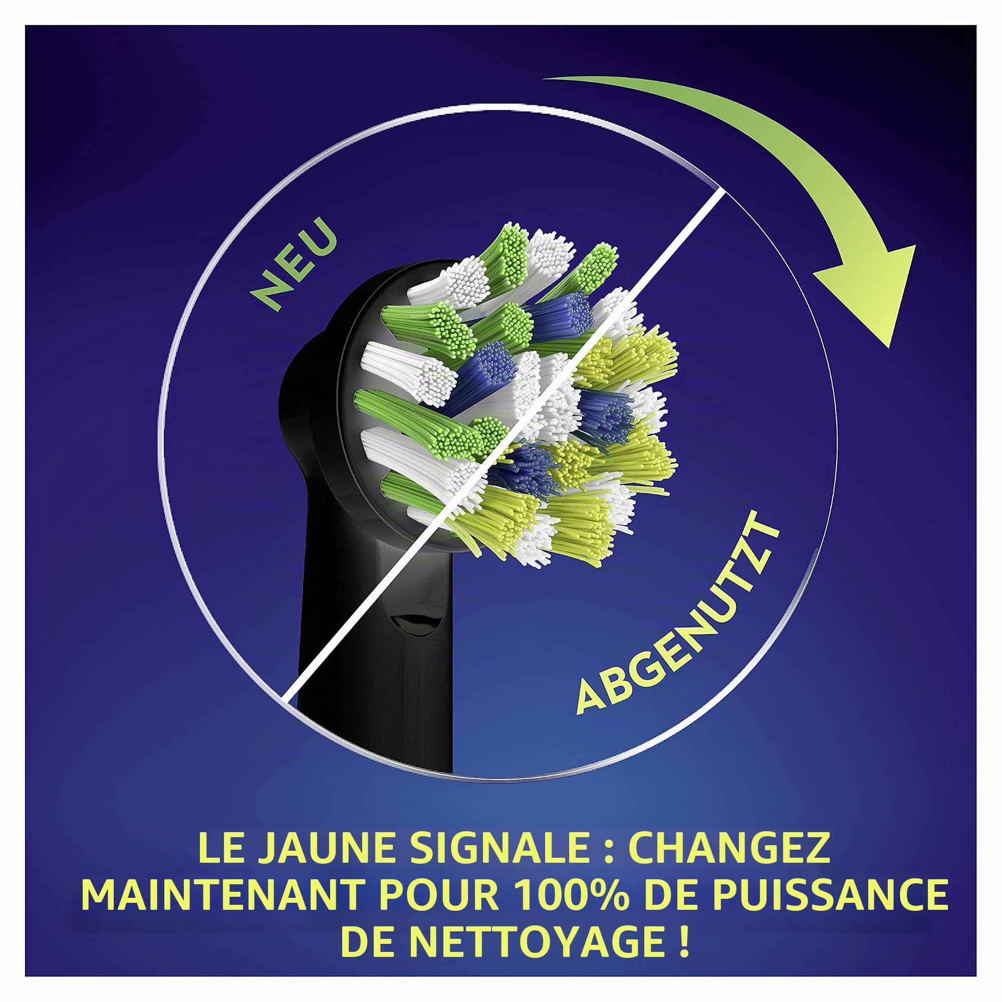 Oral-B CrossAction Lot de 10 brossettes de rechange pour brosse à dents électrique Noir
