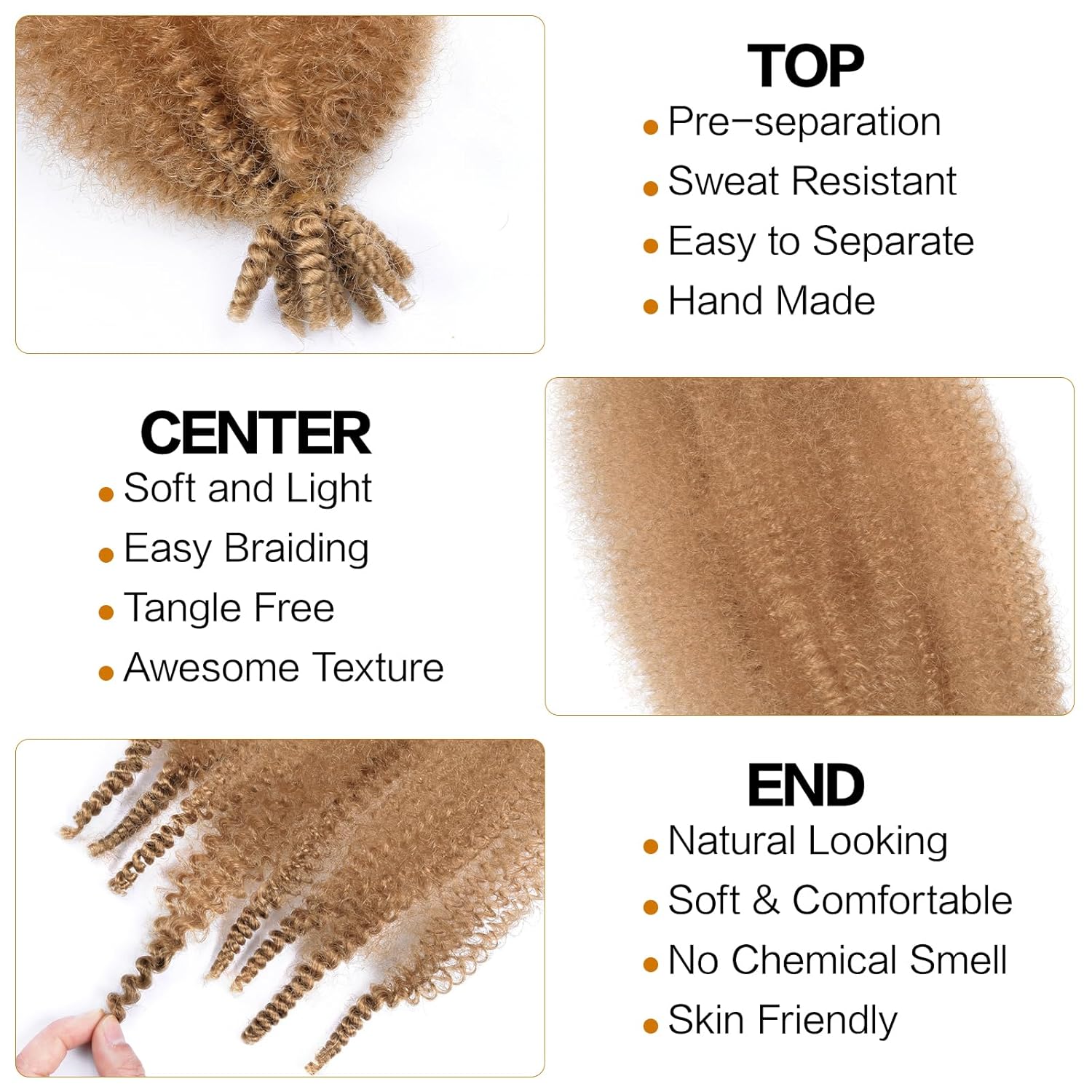 Marley Twist Hair 24 Inch Afro Twist Hair 8 Packs Marley Twist Braiding Hair for Spring Twist Hair Soft Locs Hair Extensions Spring Twist Crochet Hair.(24 Inch,8Pack, 27#)