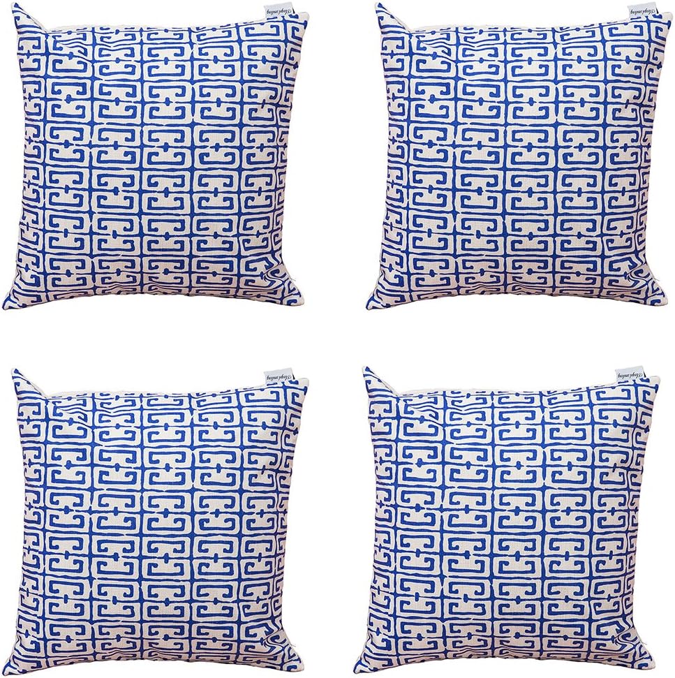 Angel Smiling Waterproof Cotton Linen Square Decorative Throw Pillow Cases Sofa Cushion Covers ,18"x18",Set of 4 (001, Set of 4)