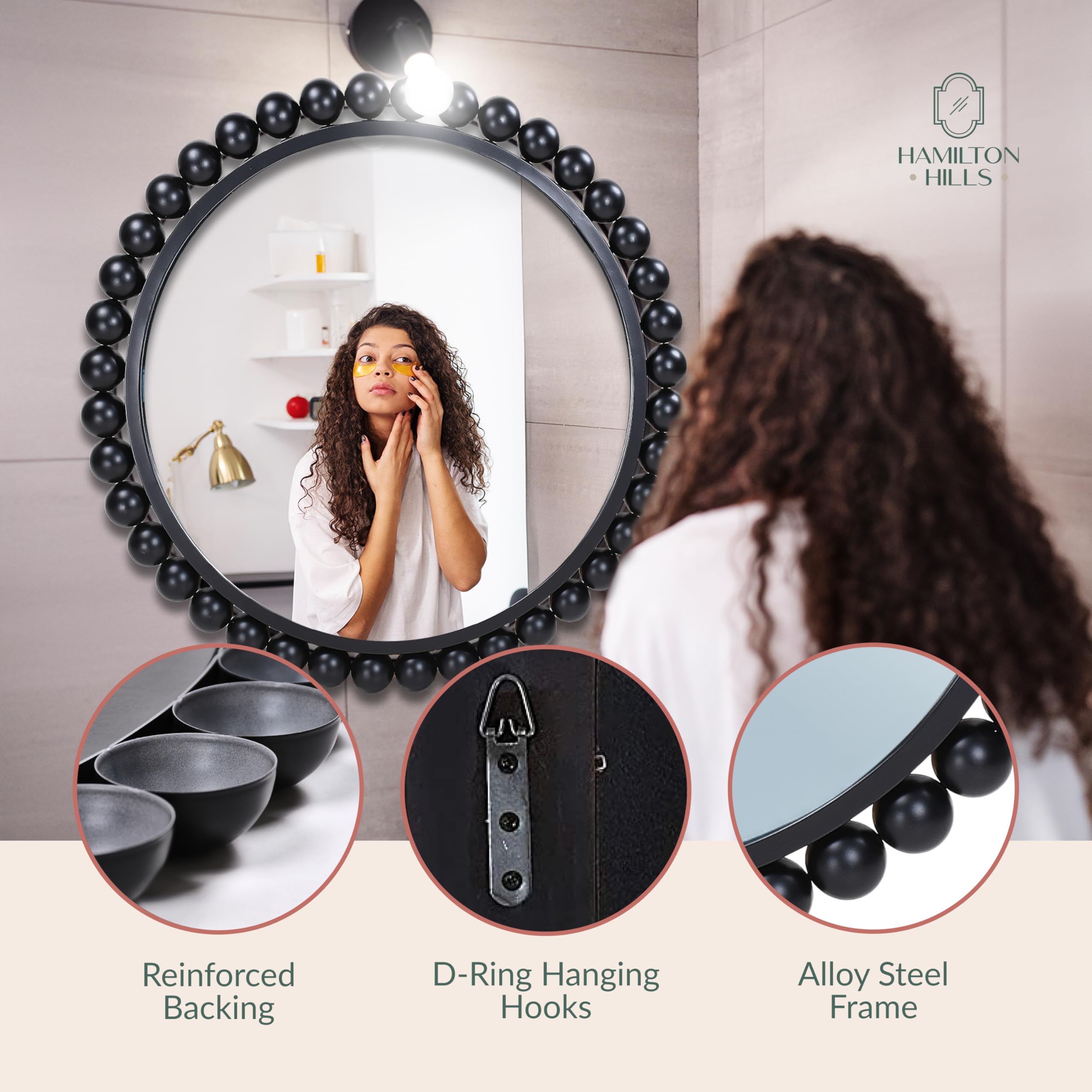Amazon.com: Hamilton Hills Black Circle Mirror - 33 x 33in - Chic