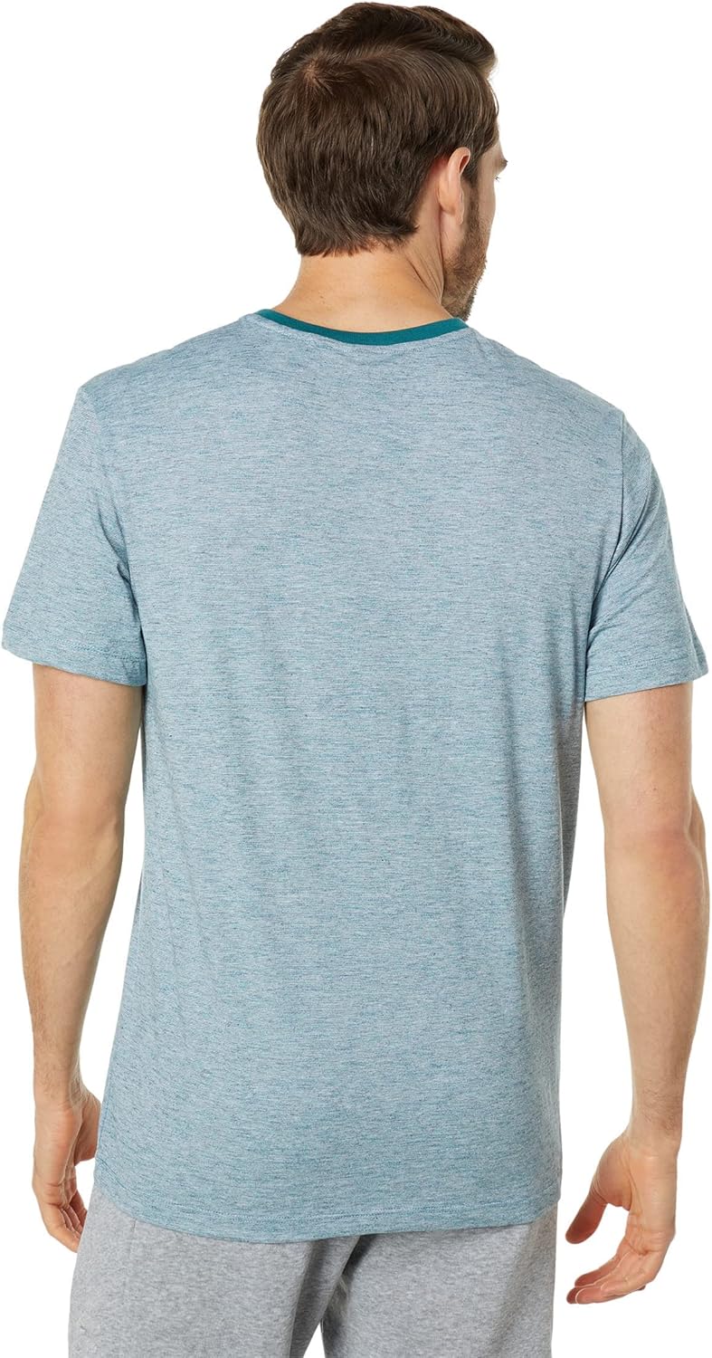 U.S. Polo Assn. Short Sleeve Yarn-Dye EOE V-Neck Tee Rhinebeck Teal Heather SM - Image 2