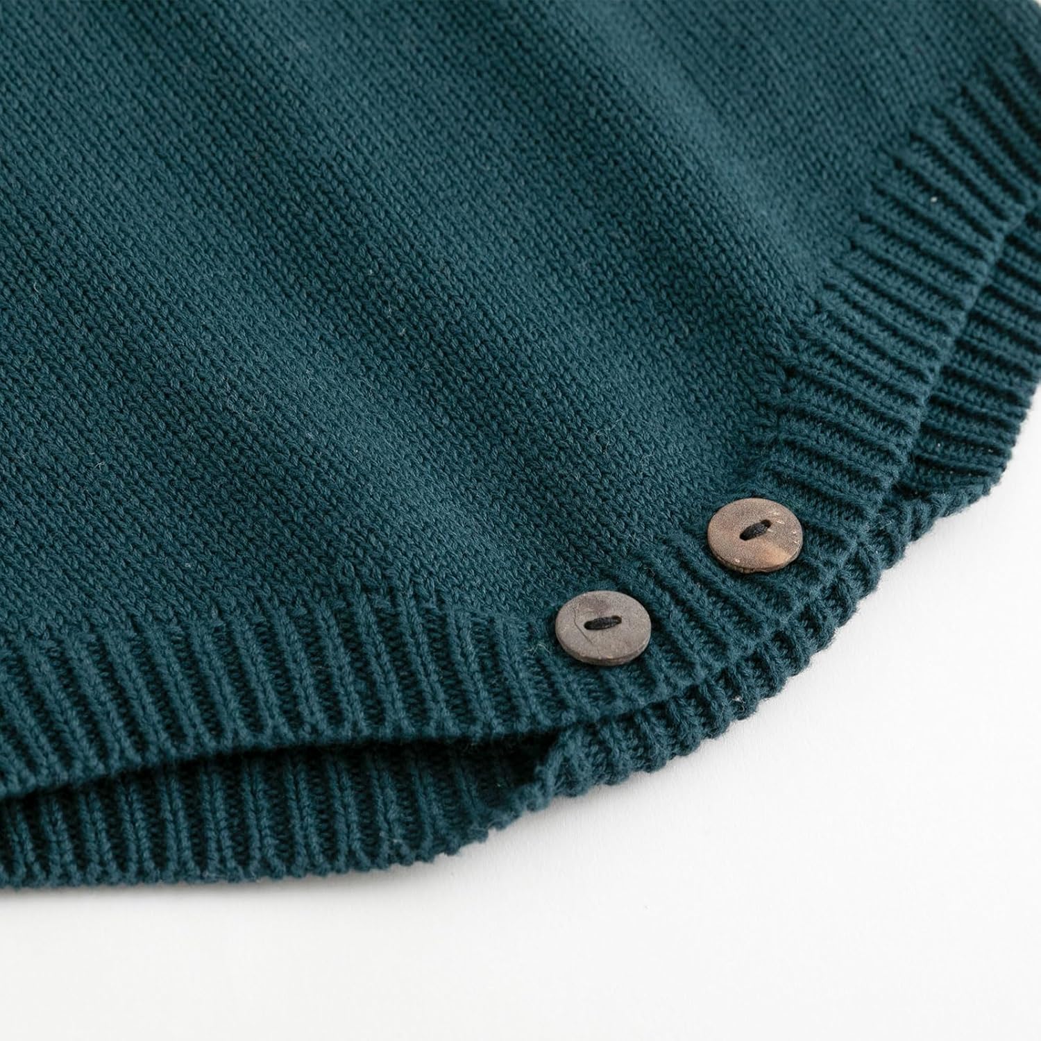 Simplee kids Baby Girls Kint Romper Fall Long Sleeve Rompers Newborn Baby Solid Overall Jumpsuit Outfits - Image 6