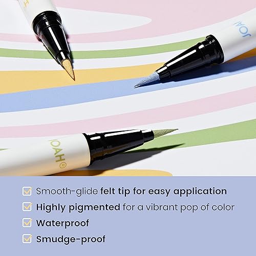 Miniatura 5 de JOAH Line Up - Delineador de ojos líquido, resistente al agua, con punta de fieltro de precisión, maquillaje coreano, a prueba de manchas, de larga