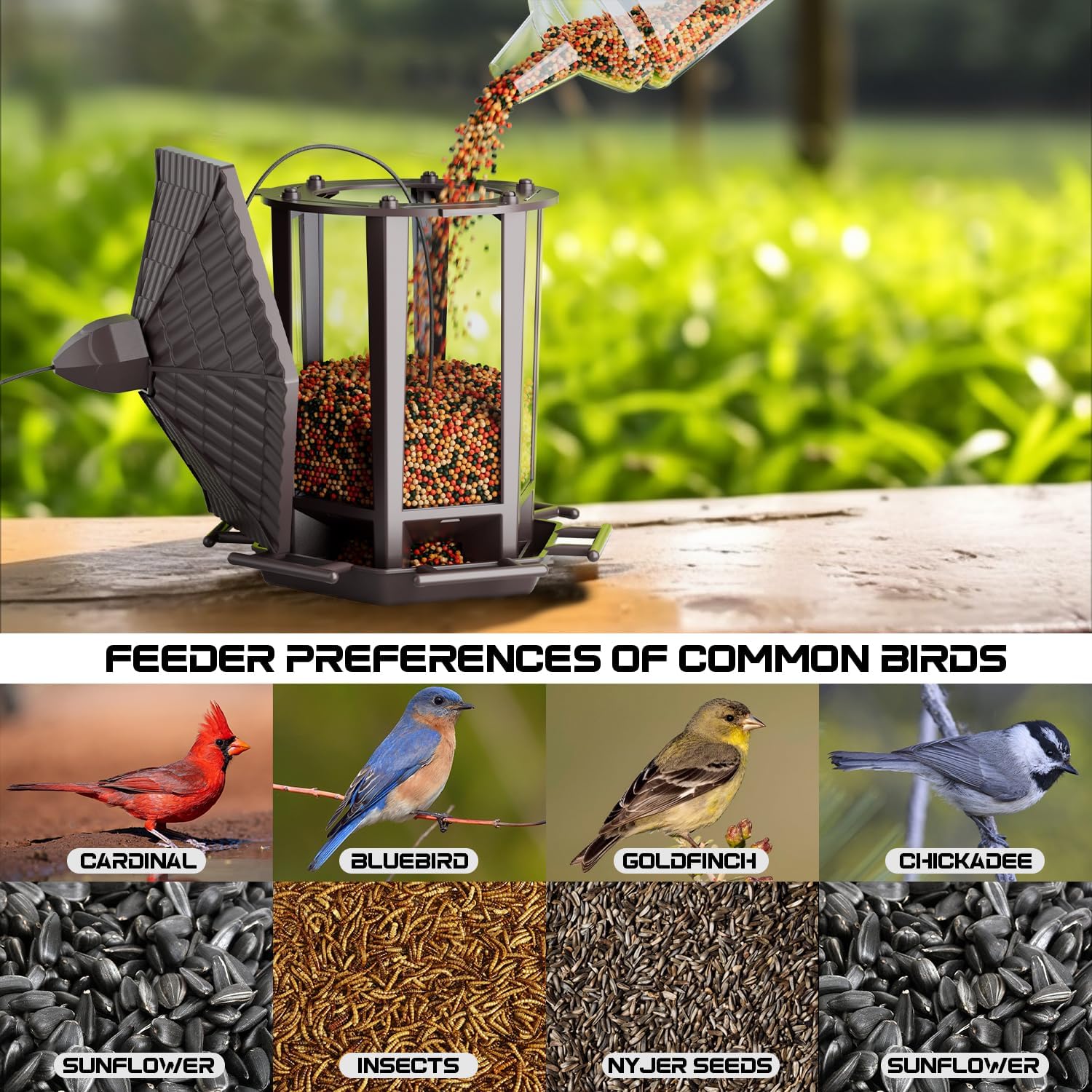 Birdream 4 Pack Bird Feeders for Outdoor Hanging, 10 LB Fun Installation Retro Pagoda Design Bird Feeder, Attracting Wild Birds Chickadees Goldfinches Cardinals Finches and Sparrows (Brown)