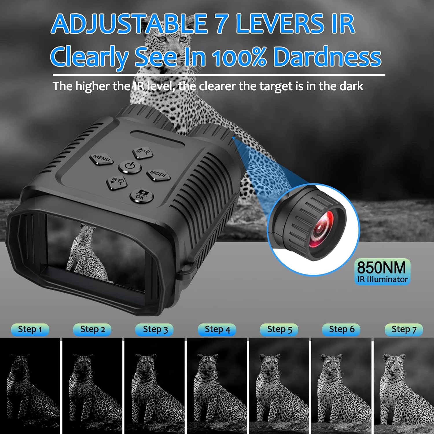 Maswater ナイトビジョン双眼鏡 小型 1080Pビデオ 36MP解像度 暗視