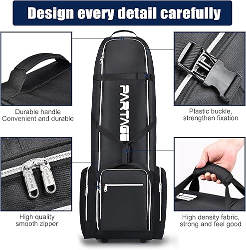 Miniatura 2 de Partage Golf Travel Bag with Wheels,Golf Travel Case for Airlines, 600D Heavy Duty Oxford
