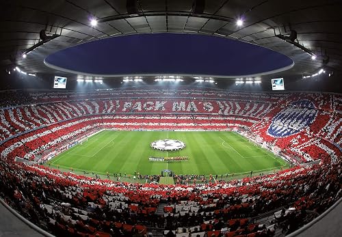 A.S. Création Fototapete - Tapete Stadion FC Bayern in Rot, Grün und Grau - Wand