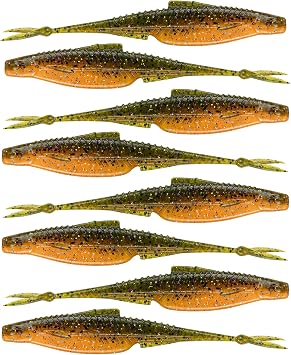 6th Sense Flush Soft Jerkbait Bass Fishing Weedless Fins Wide-Gap 5/0 Hook Fit - Made in The USA