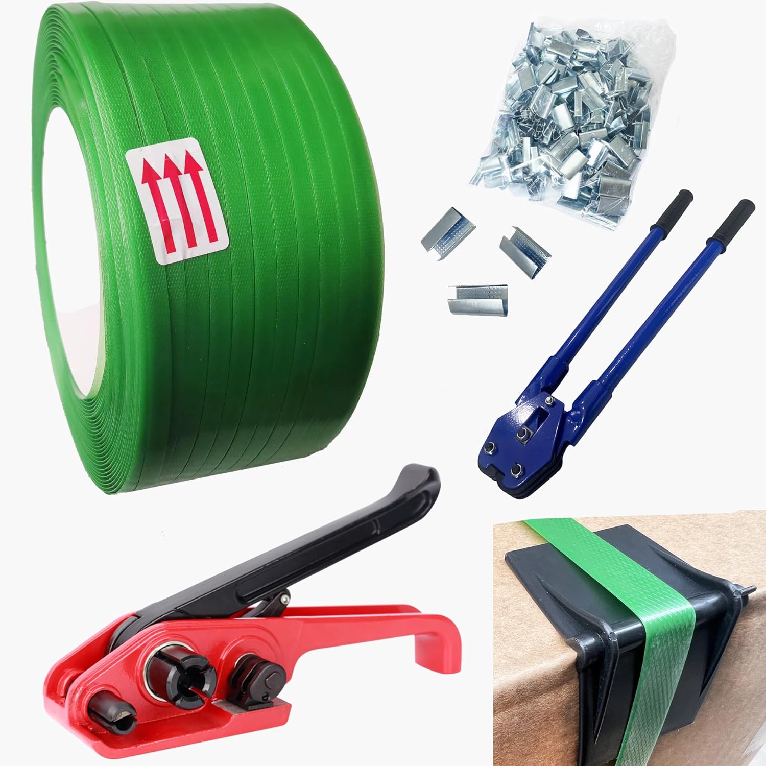 Packaging 5/8" x2000' Polyester (PET) Strapping Kit and Edge Protectors
