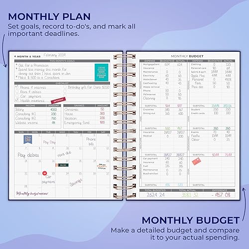 Miniatura 9 de Clever Fox Planificador de presupuesto en espiral, cuaderno de seguimiento de gastos, organizador de presupuestos mensual, cuaderno de registro de