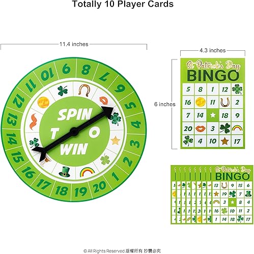 Miniatura 2 de Cheerland Juego de giro de bingo para fiesta del día de San Patricio