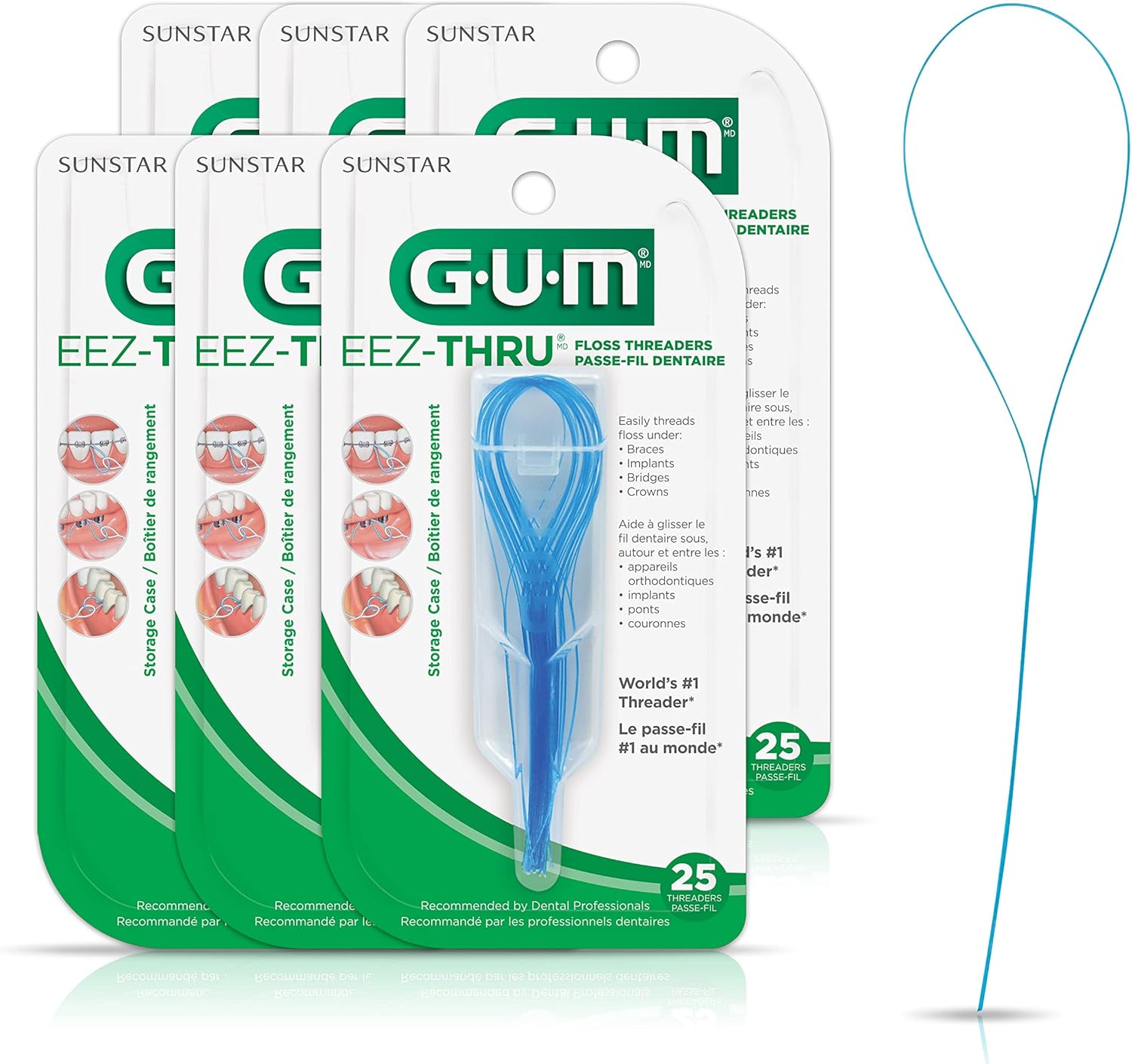 GUM EEZThru Floss Threaders, 25 Count (Pack of 6) Amazon.ca Health