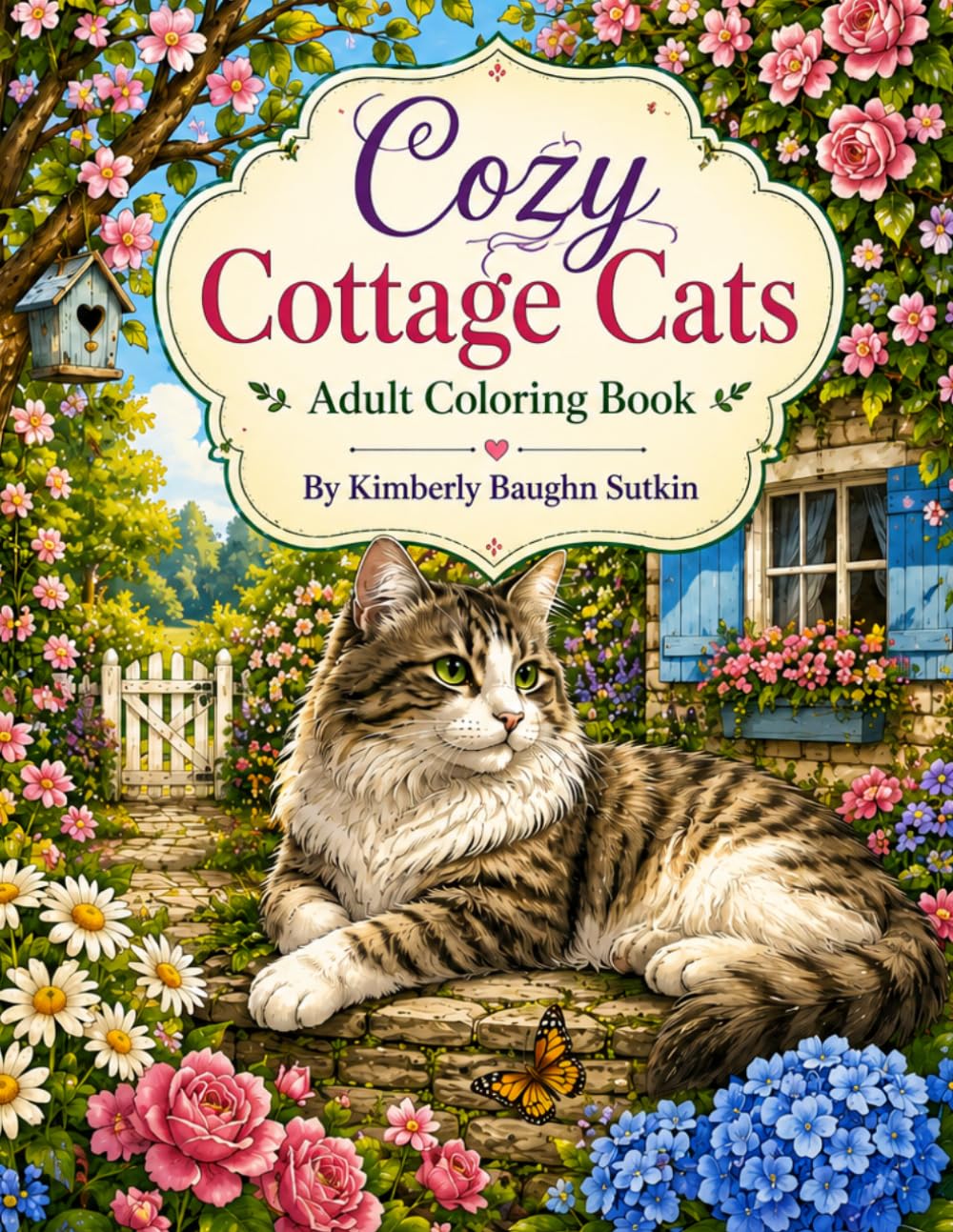 Cozy Cottage Cats: Adult Coloring Book
