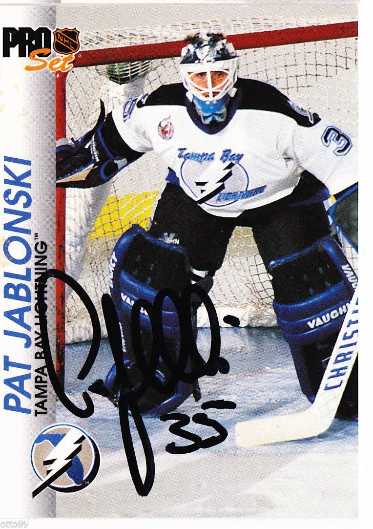 PAT JABLONSKI SIGNED PRO SET NHL 1992-93 TRADING CARD TAMPA BAY LIGHTNING  BLUES at Amazon's Sports Collectibles Store