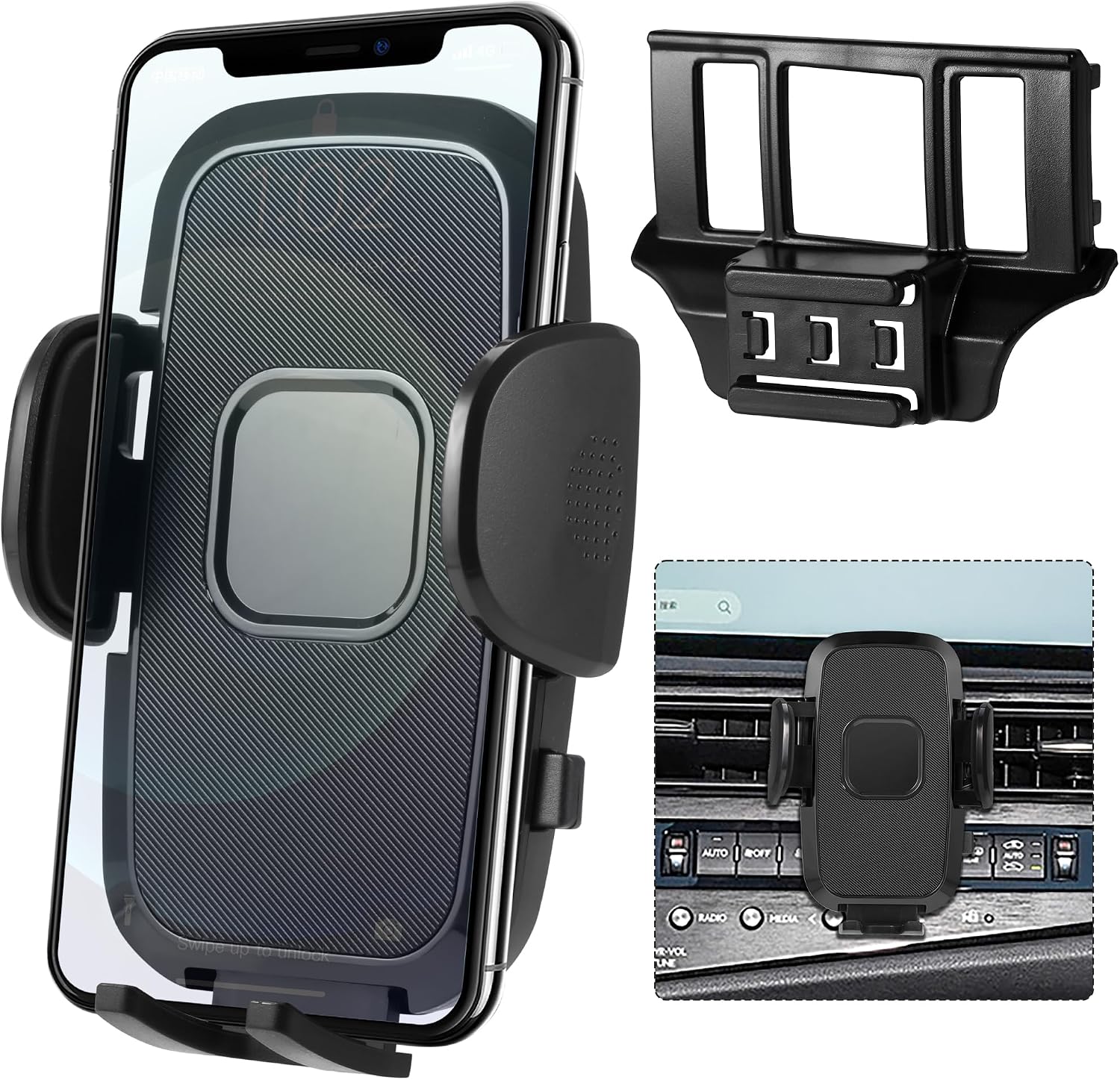 Car Cell Phone Holder Mount for Lexus ES 350 ES300H ES250 2024 2023 2022 2021 Accessories, Dashboard & Air Vent Bracket with Custom Base Compatible for 4.0"-7.0" Cell Phones
