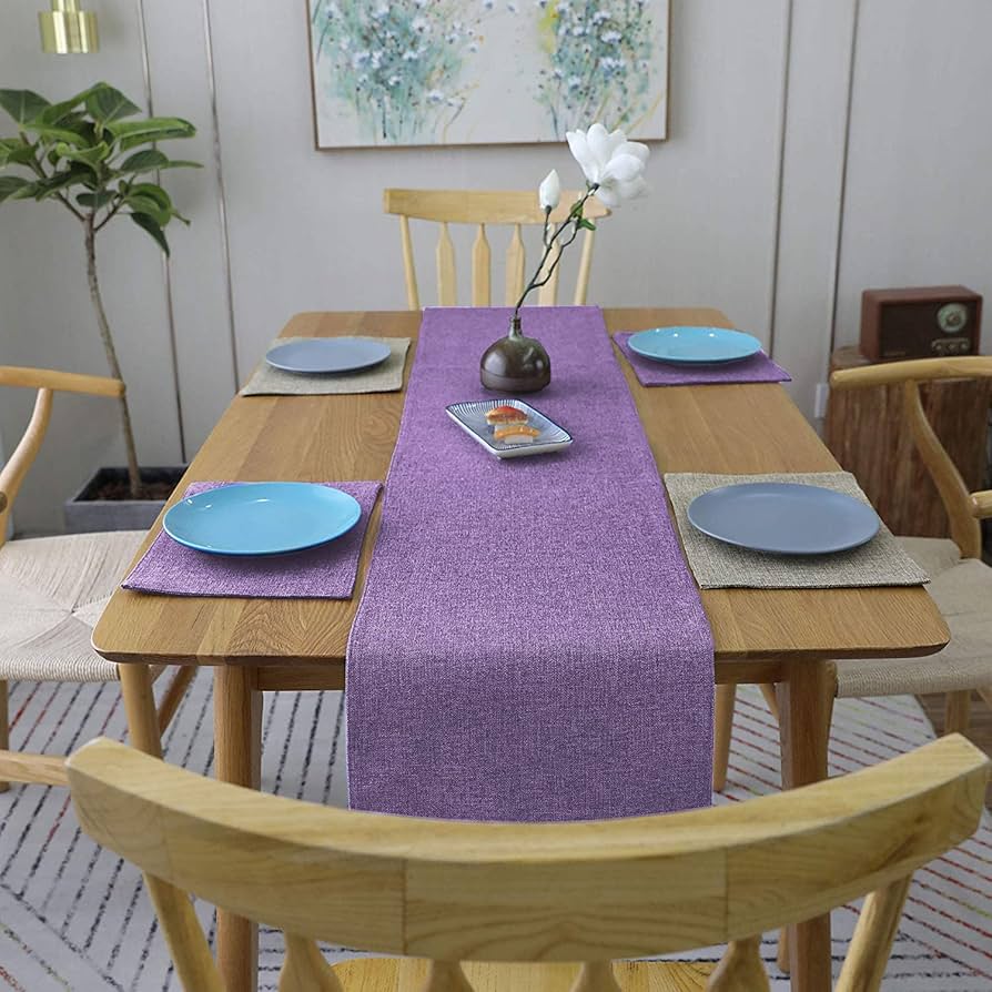 Khooti 両面ウォッシャブルポリジュートテーブルランナー 耐熱 Amazon｜Khooti両面ウォッシャブルポリジュートテーブルランナー