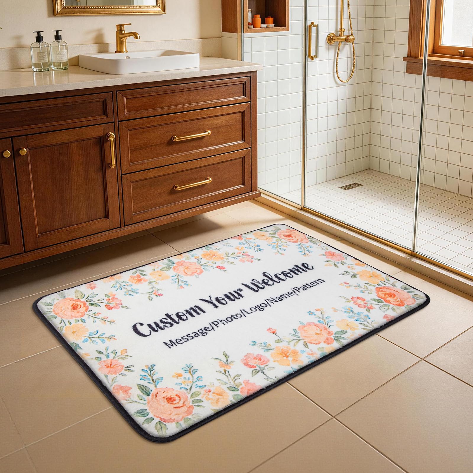 Zerbino Personalizzato con Foto, Logo e Nome, Zerbino Ingresso Esterno Lavabile in Lavatrice Antiscivolo, Tappeto Personalizzato Regali per Casa Nuova (60 x 90 cm)