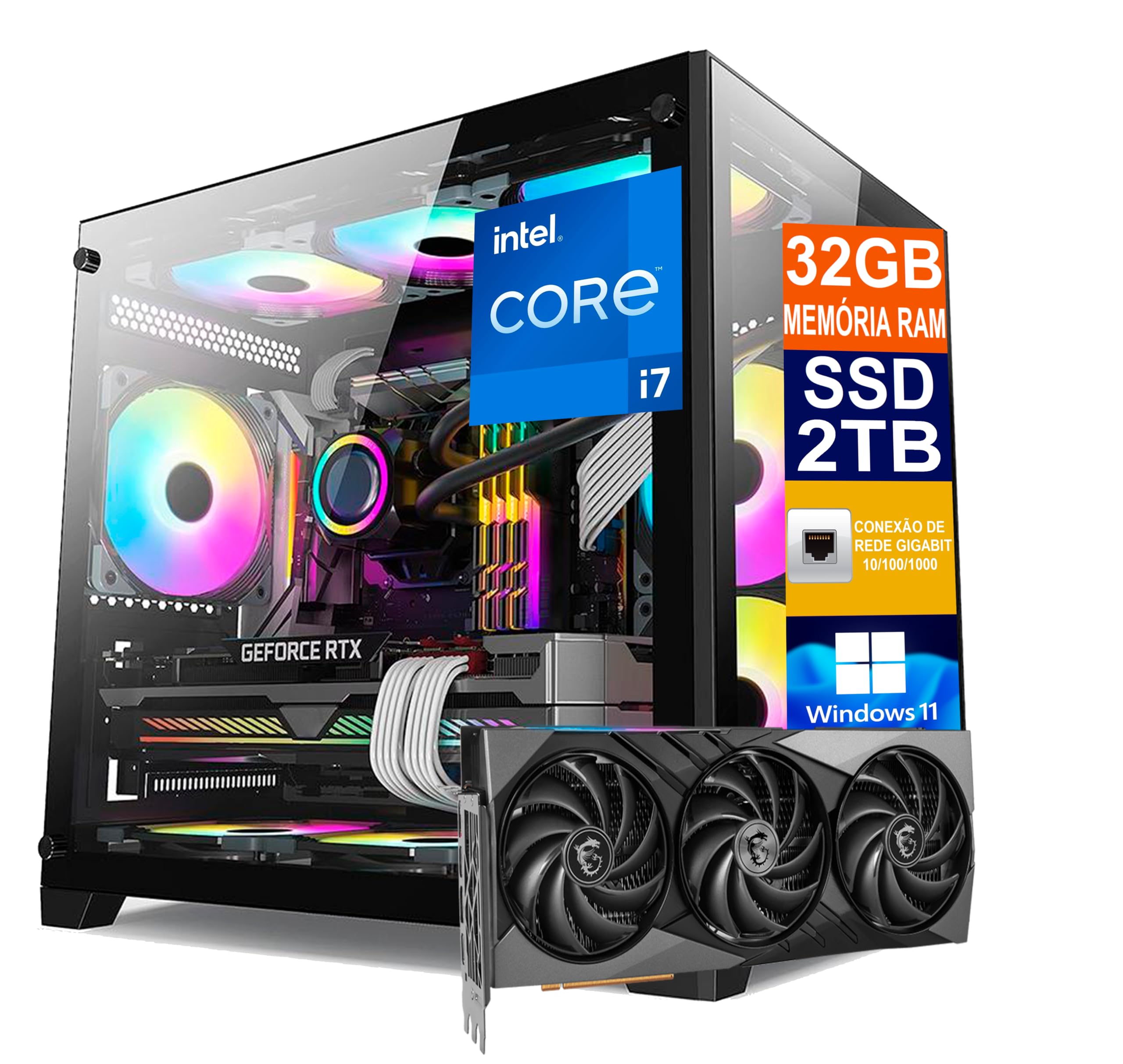 自作PC PT2 2枚 SSD128GB HDD2TB 2台 RAM16GB Pc Gamer Cpu Intel Core I7 14700kf / SSD 2TB M.2 NVMe / 32GB