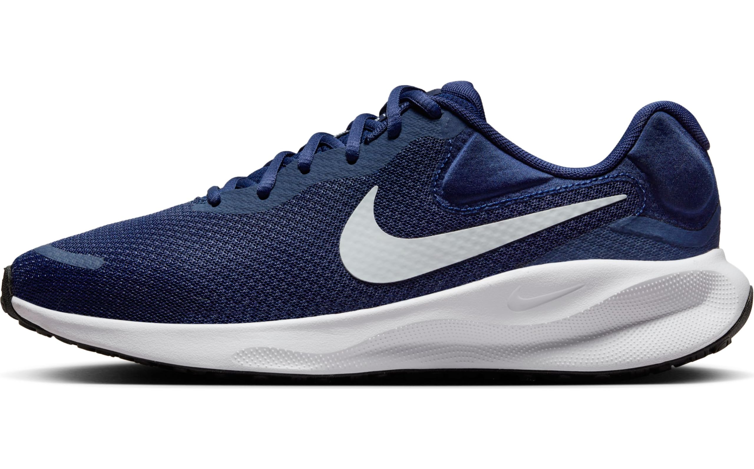 Nike Revolution 7 Laced Shoes For Mens Midnight Navy/Pure Platinum-Black-White, 42 EU 8 UK MIDNIGHT NAVY/PURE PLATINUM-BLACK-WHITE