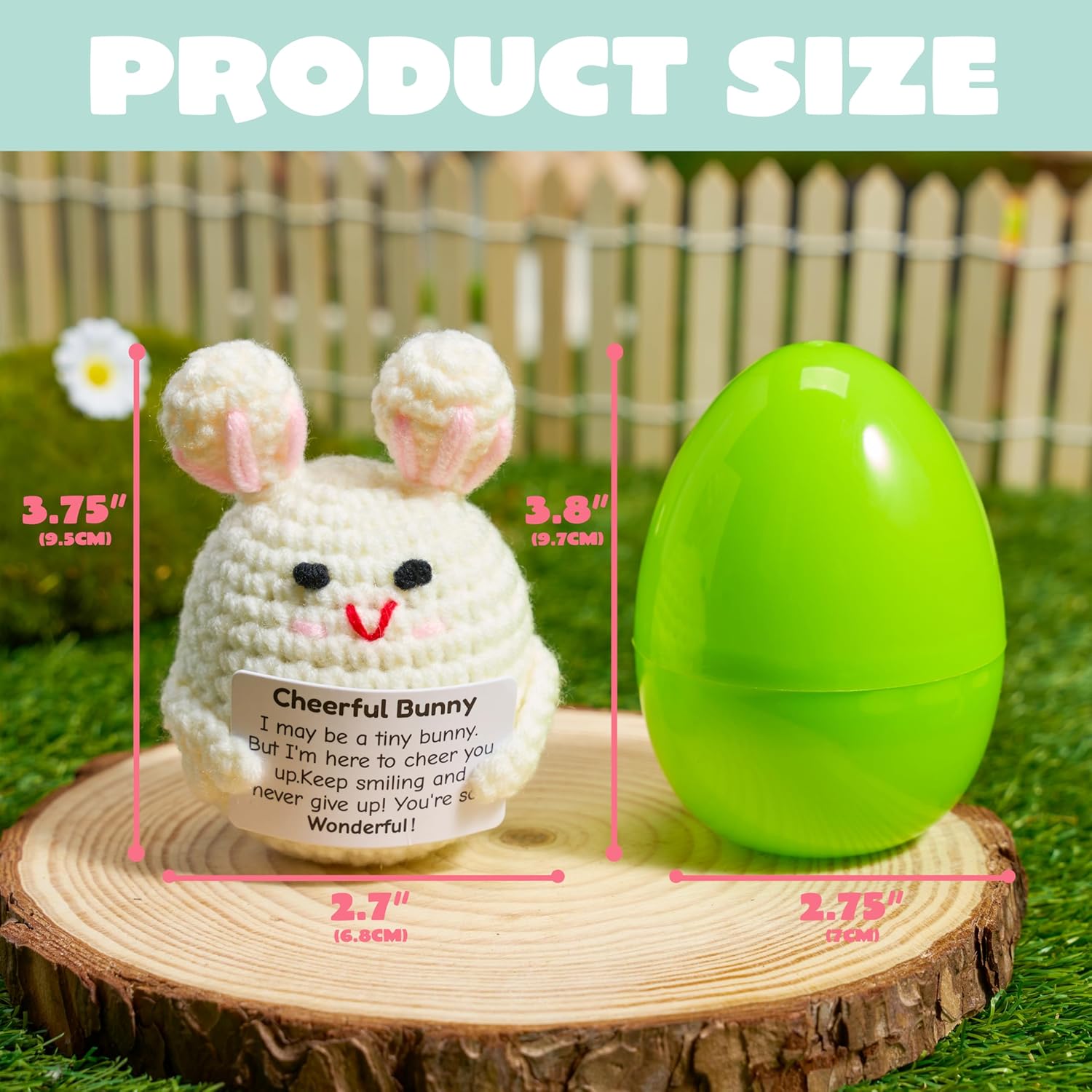 JOYIN 5 Pcs Jumbo Prefilled Easter Eggs with Crochet Toys, Eggs Filled with Stress-Relief Comfort Crochet Toys, Basket Stuffers for Kids Teens, Easter Egg Hunt, Party Favor, Classroom Prizes Gift