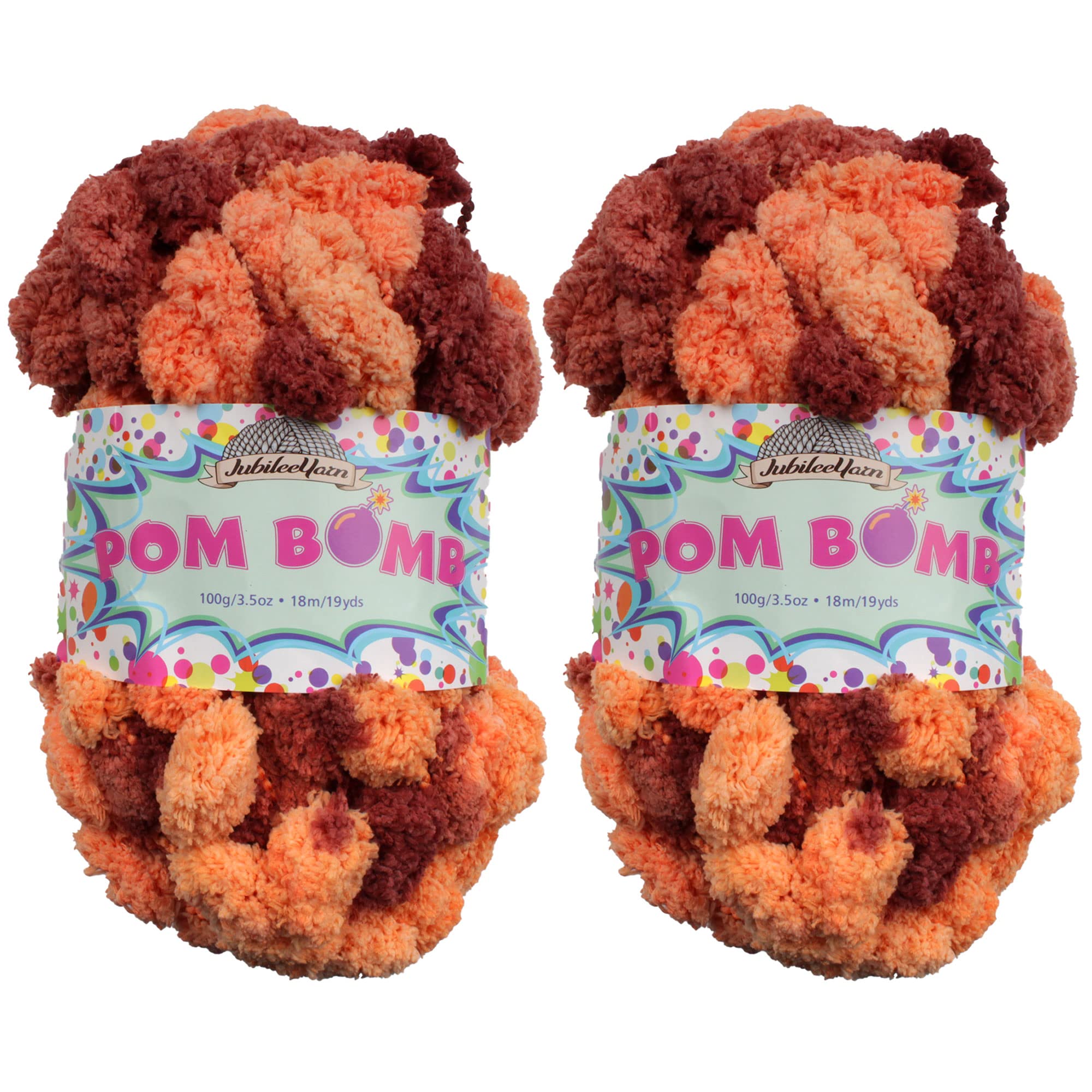 BambooMNJubileeYarn Pom Bomb Yarn - Super Bulky Polyester - Bombay Nights - 2 Skeins