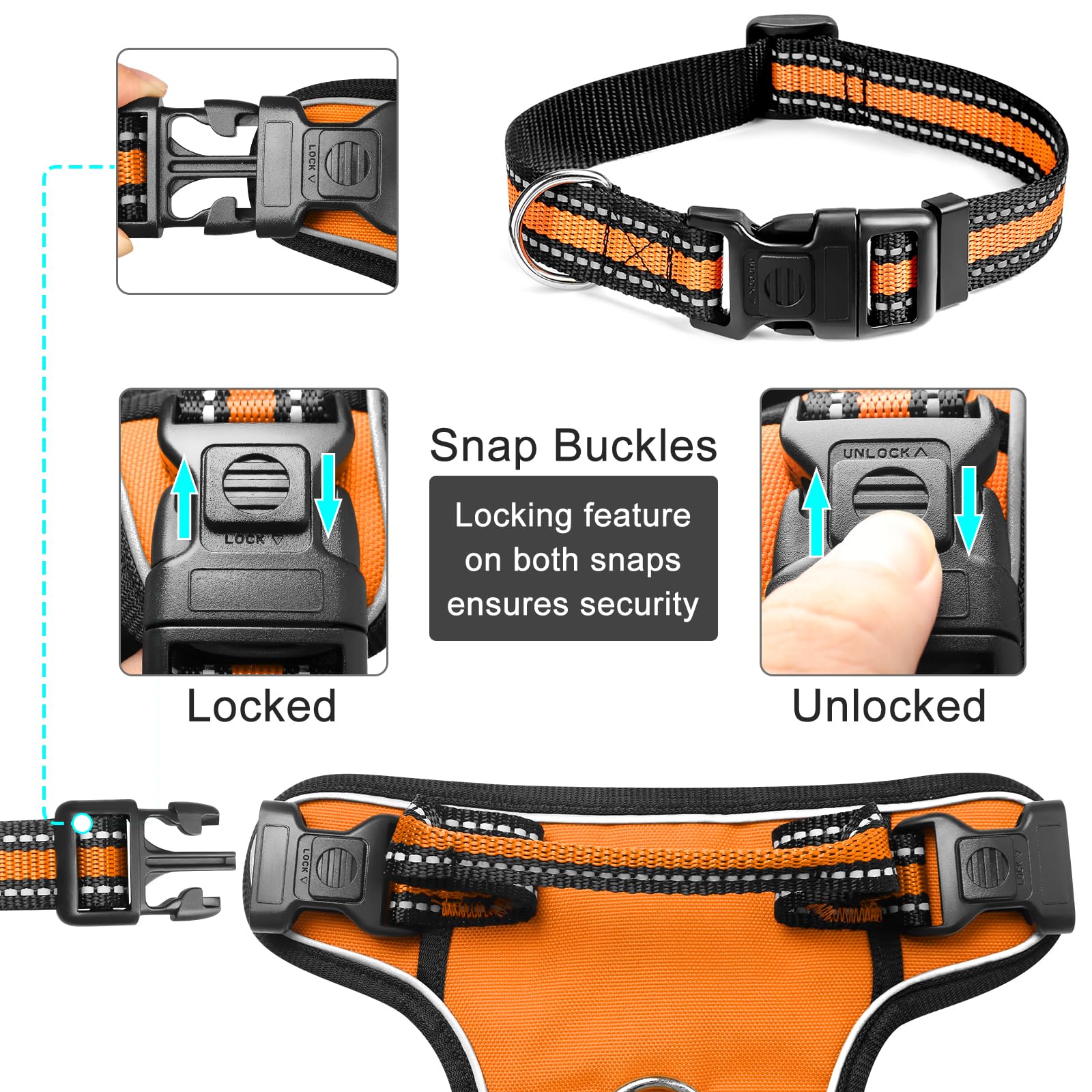 winsee Arnés para perro naranja XL