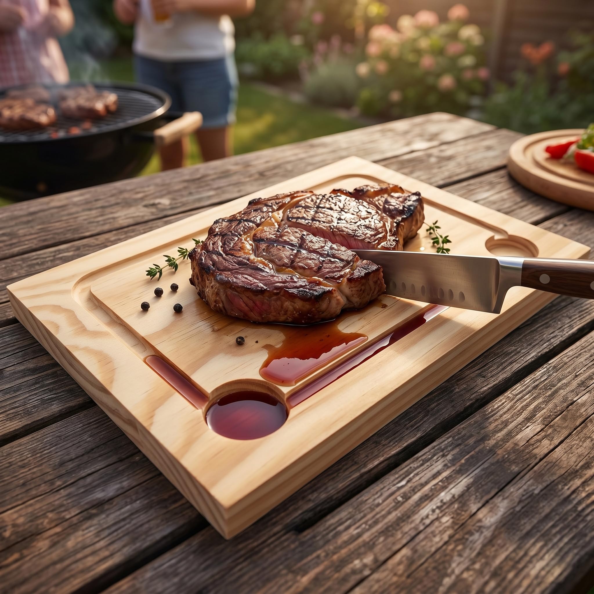 Set da 6 Piatti in Legno - Rettangolari - Piatti per Servire Pizza, Carne, Pollo - Tavoli Set - 30 x 20 cm