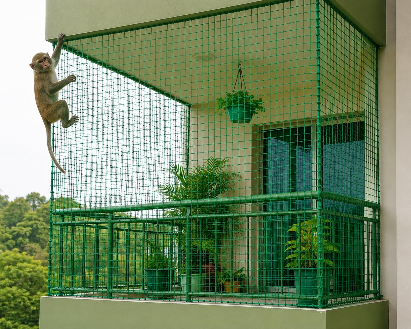 Monkey NET (2.5mm Nylon, 6x20 FT) Monkey Safety Net β 2.5mm Thick, 45 Ply, 45mm Mesh | Heavy-Duty Nylon Protection Net 2