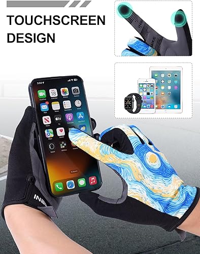 Miniatura 8 de INBIKE Guantes de ciclismo para hombres y mujeres, guantes de bicicleta transpirables con dedos completos, antideslizantes, pantalla táctil,