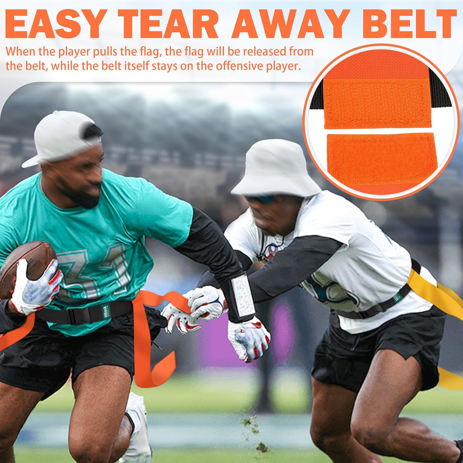 Flag Football Belts, 14 Player Flag Football Set with 42 Flags for Kids Youth and Adults Training Equipment