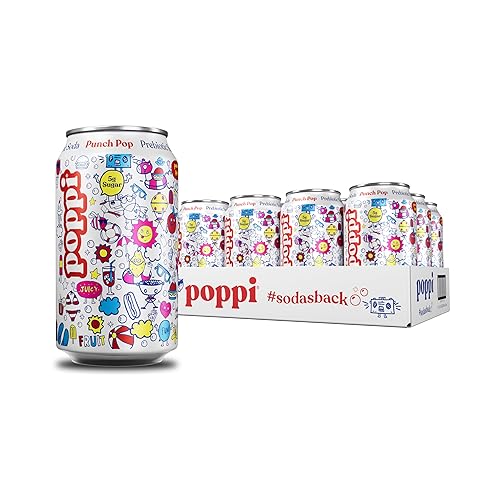 Miniatura 22 de Poppi Bebida de soda prebiótica espumosa con vinagre de sidra de manzana, agua seltzer y jugo de fruta, sabor a arándano, 12 onzas líquidas, paquete