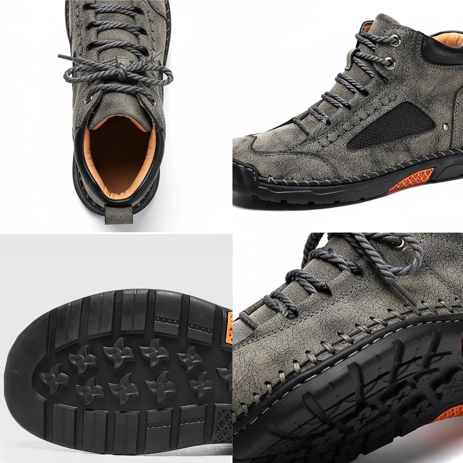 Mens Orthopedic Comfortable Handmade Boots Casual Mid Top Walking Driving Shoes Waterproof Arch Support Spacious Toe Box Outdoor Leather Shoes - Image 2