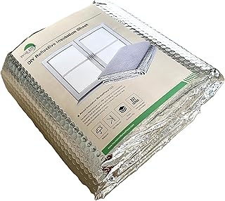 INSULATION MARKETPLACE - 24" x10ft DIY Bubble Core Reflective Sheet, Window Kit, Garage Door Insulation, Thermal Shield, RV Insulation + 35 Self Adhesive Pads