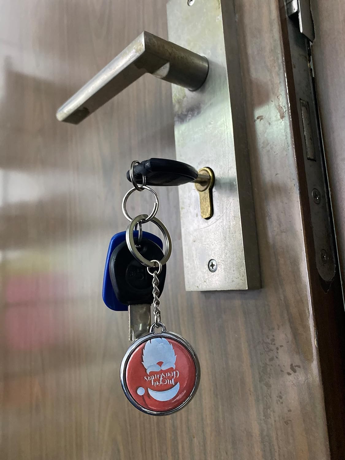 Keychain Button Making Supplies for Button Maker Machine, 50 Sets 32mm Button Refills Includes Metal Shell, Graphic, Plastic Film, Backing Parts