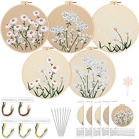 5 Sets Embroidery Kit for Beginners