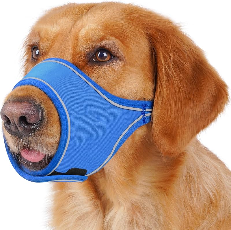 Soft Dog Muzzle for Large Sized Dogs to Prevent Biting Chewing | Training, Vet Visits, Grooming, for Morinois, Labrador, with Buckle Adjustable Strap Reflective Strip, Snout Cir 9.75-11"