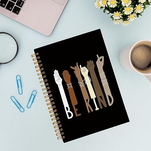 Miniatura 2 de VNWEK Be Kind American Sign Language ASL Diversity - Cuaderno de espiral multicultural de 5.5 x 8.3 pulgadas, cuaderno de espiral de tapa dura con