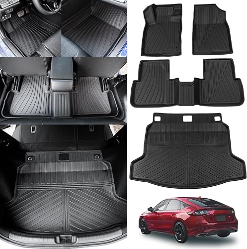 Maxzina Alfombrillas para maletero de TPE para Honda Civic Hatchback 2022 para todo tipo de clima, para accesorios Civic Hatchback 2022 (maletero y