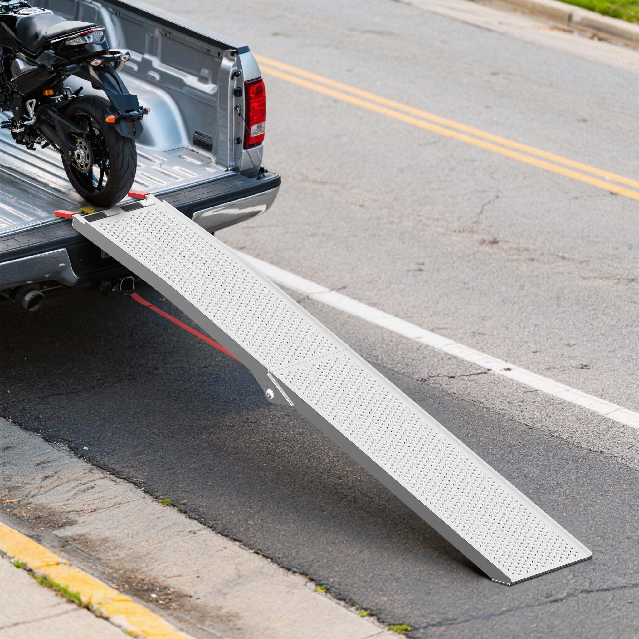 Rampa Carga Motocicletas ATV Aluminio Plegable Quads Motos Vehículos Ayuda Transporte 215cm 340kg