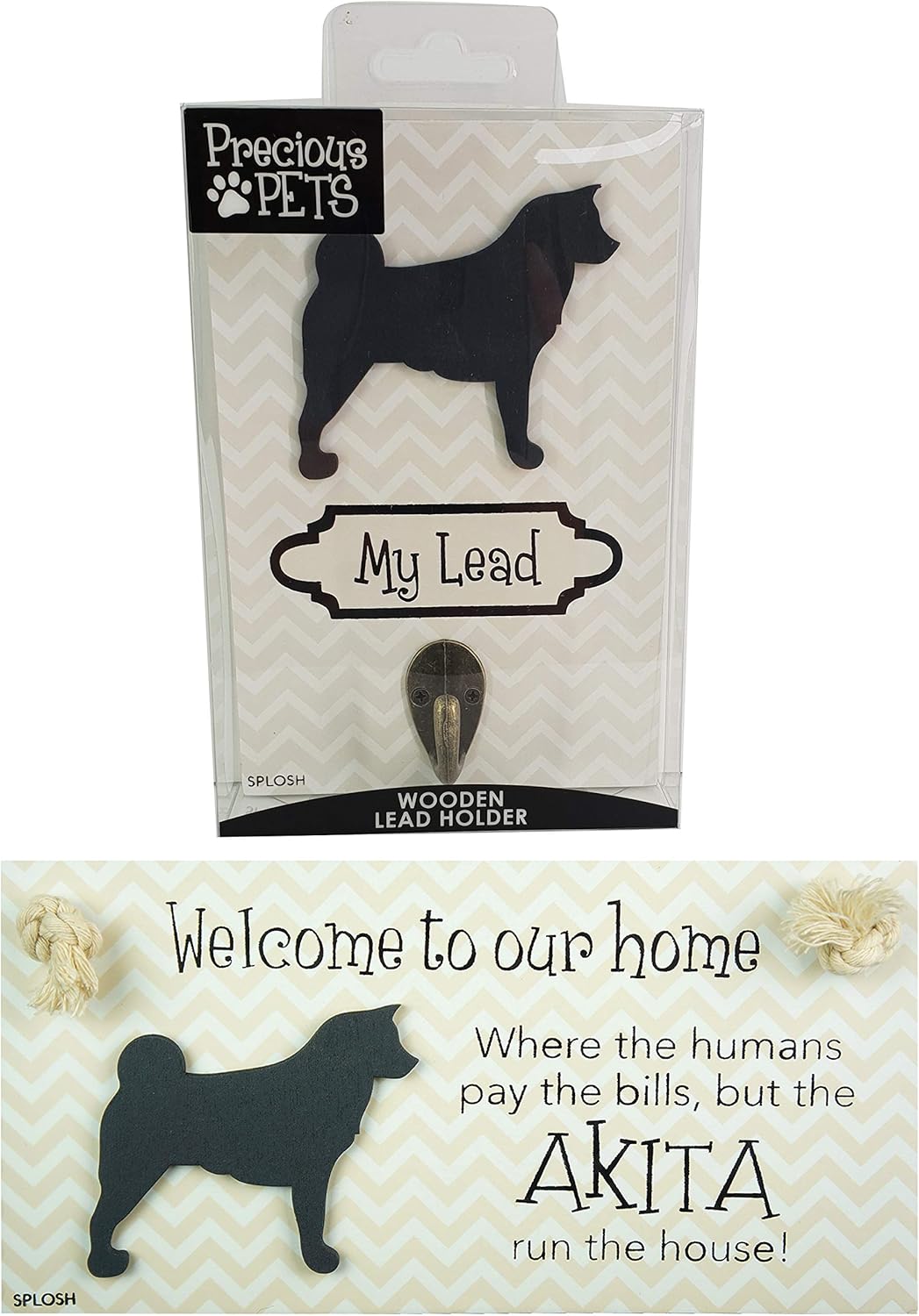 Splosh PRECIOUS PETS placa de perro y gancho de plomo para perro, akita, carteles divertidos, regalos de perro mamá, accesorios para perros, cosas de la casa.